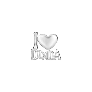 Charm I Love Dinda em Prata 925