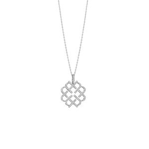 Pingente em Ouro Branco com Diamante - LOVE