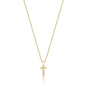 Pingente Letra T com Diamante em Ouro Amarelo 18k