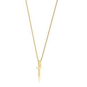Pingente Letra T com Diamante em Ouro Amarelo 18k