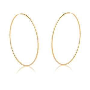 Brinco Argola Fio Redondo 60mm em Ouro Amarelo 18k