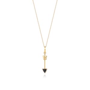 Pingente Flecha com Espinélio em Ouro Amarelo 18k