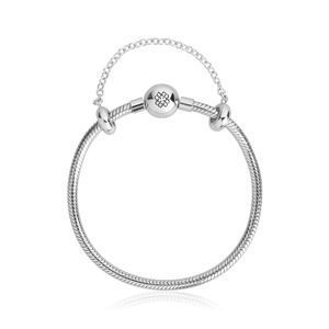 Pulseira Maleável Em Prata 925 Com Fecho Redondo - 21,5 cm