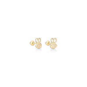 Brinco Infantil Abelha em Ouro Amarelo 18k