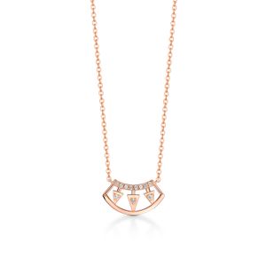 Colar Triângulos com Topázio em Prata 925 com Banho Ouro Rosé 18k