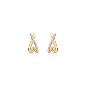 Brinco Stud com Diamantes em Ouro Amarelo 18k