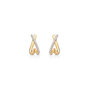 Brinco Stud com Diamantes em Ouro Amarelo 18k