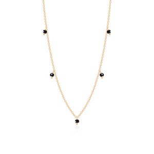 Colar Intercalado com Espinélio em Ouro Amarelo 18k