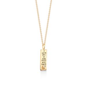 Pingente I love you to the moon and back com Diamante em Ouro Amarelo 18k