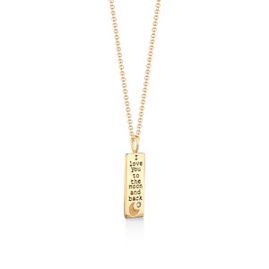 Pingente I love you to the moon and back com Diamante em Ouro Amarelo 18k