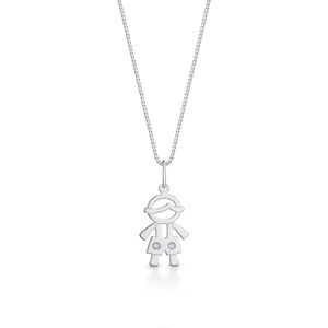 Pingente Menino com Diamante em Ouro Branco 18k