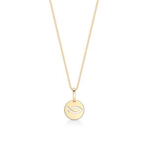 Pingente Peixe Cristão em Ouro Amarelo 18k