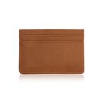 Carteira feminina marrom com textura croco, com três compartimentos na parte superior.