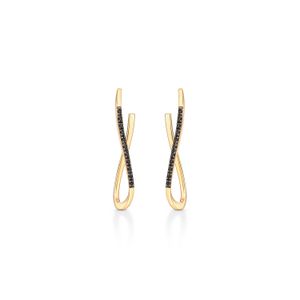 Brinco Argola Infinito com Espinélio em Prata 925 com Banho de Ouro Amarelo 18k