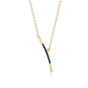 Colar Vertical com Espinélio em Prata 925 com Banho de Ouro Amarelo 18k