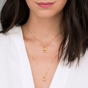 Pingente com Gota de Citrino em Ouro Amarelo 18k