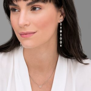Colar Geométrico com Safiras em Prata 925