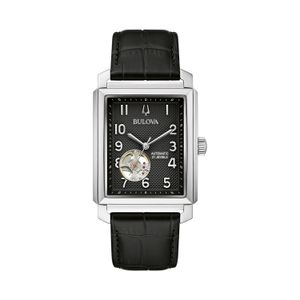 Relógio Bulova Automático Masculino em Couro Preto 96A269