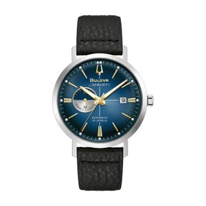 Relógio Bulova Aerojet Masculino com Pulseira de Couro Preto 96B374