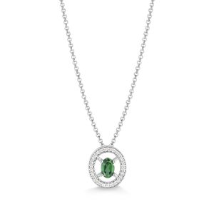 Colar com Topázio Verde e Safira em Prata 925