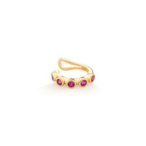 Piercing Cravejado em Prata 925 com Banho de Ouro Amarelo 18k