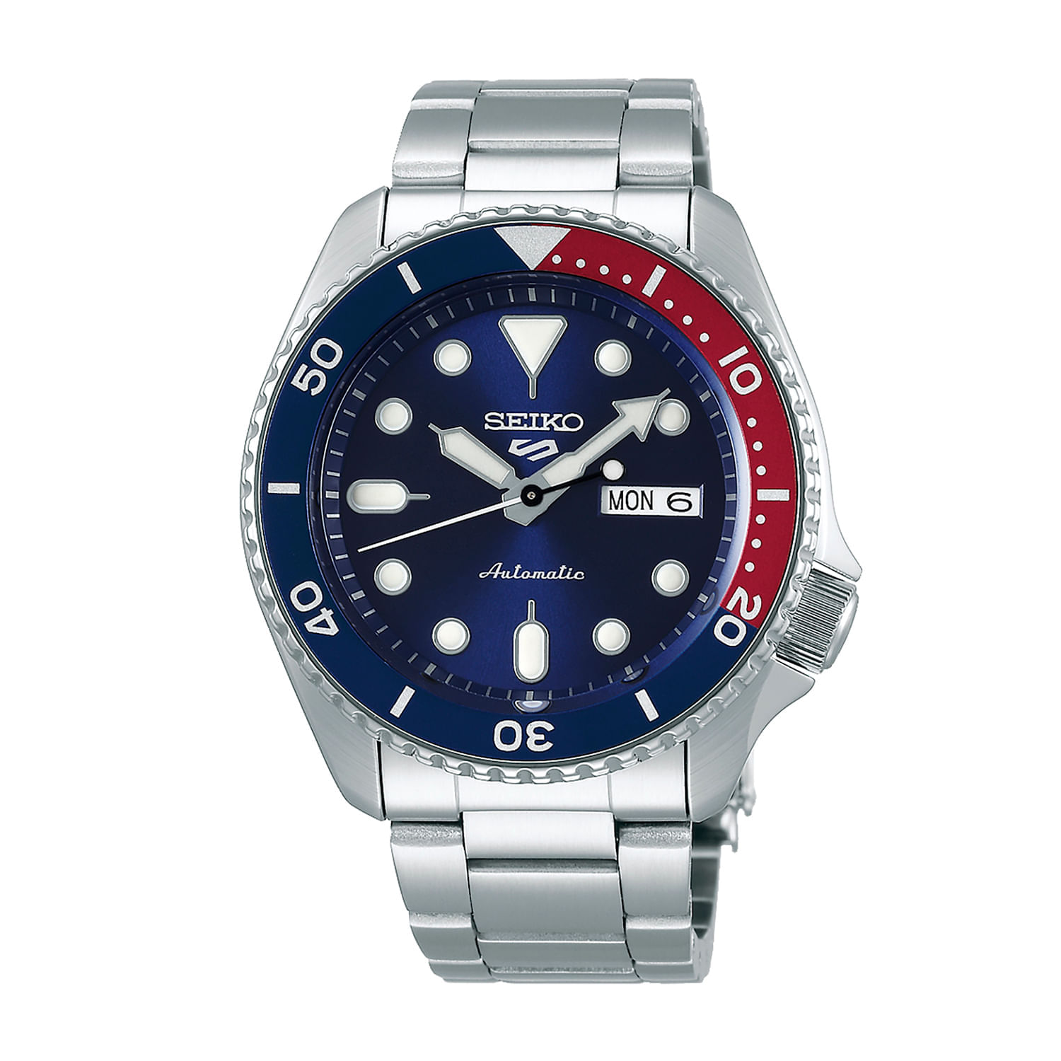Relógio Seiko New 5 Sports Automático Masculino em Aço Prateado
