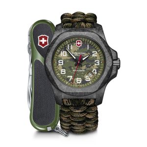 Relógio Victorinox Masculino com Pulseira Paracord Camuflada Com Kit Canivete Edição Limitada