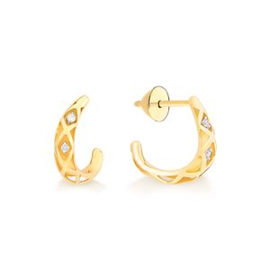 Argola com Diamantes, em Ouro Amarelo 18K