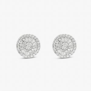 Brinco Stud com Diamantes em Ouro Branco 18k - 12 mm