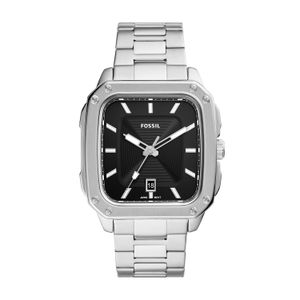 Relógio Fossil Inscription Masculino em Aço Prateado