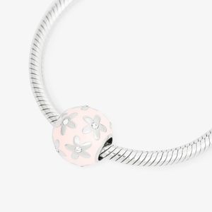 Charm Flores Cravejado em Prata 925