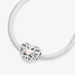 Charm Coração Vazado em Prata 925