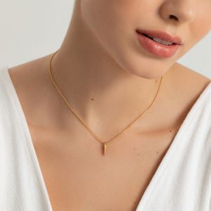 Colar Ponta em Prata 925 com Banho de Ouro Amarelo 18k