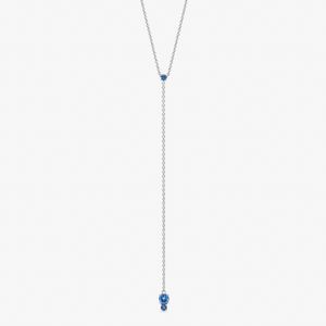 Colar Gravata com Topázio Azul em Prata 925