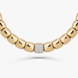 Colar Articulado com Pavê de Diamantes em Ouro Amarelo 18k