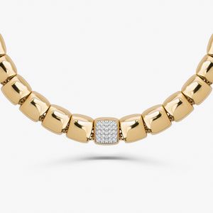 Colar Articulado com Pavê de Diamantes em Ouro Amarelo 18k