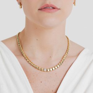 Colar Articulado com Pavê de Diamantes em Ouro Amarelo 18k