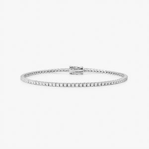 Pulseira Riviera com 126 pontos de Diamante em Ouro Branco 18k - 18 cm