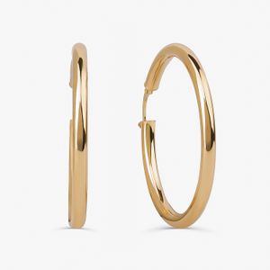 Brinco Argola Fio Redondo  em Ouro Amarelo 18k - 30mm