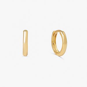 Brinco Argola Fio Redondo 12mm em Prata com Banho de Ouro Amarelo 18k