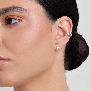 Piercing Spikes com Topázio em Prata 925 com Banho de Ouro Amarelo 18k