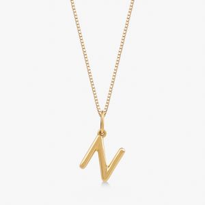 Pingente Letra N em Ouro Amarelo 18k