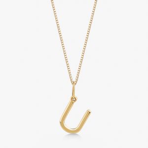 Pingente Letra U em Ouro Amarelo 18k