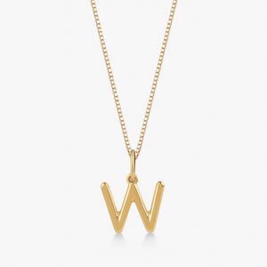 Pingente Letra W em Ouro Amarelo 18k