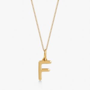 Pingente Letra F em Ouro Amarelo 18k