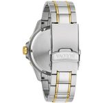 Relógio BUIDOVA com pulseira de metal em dois tons: prata com detalhes dourados.