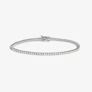 Pulseira Riviera com 226 pontos de Diamantes em Ouro Branco 18k - 18 cm