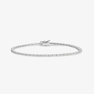 Pulseira Riviera com 134 pontos de Diamantes em Ouro Branco 18k - 18 cm