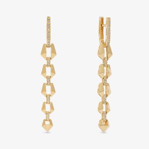 Brinco Longo de Diamantes em Ouro Amarelo 18k