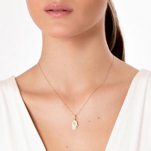 Pingente Mão Hamsa em Prata 925 com banho de Ouro Amarelo 18k